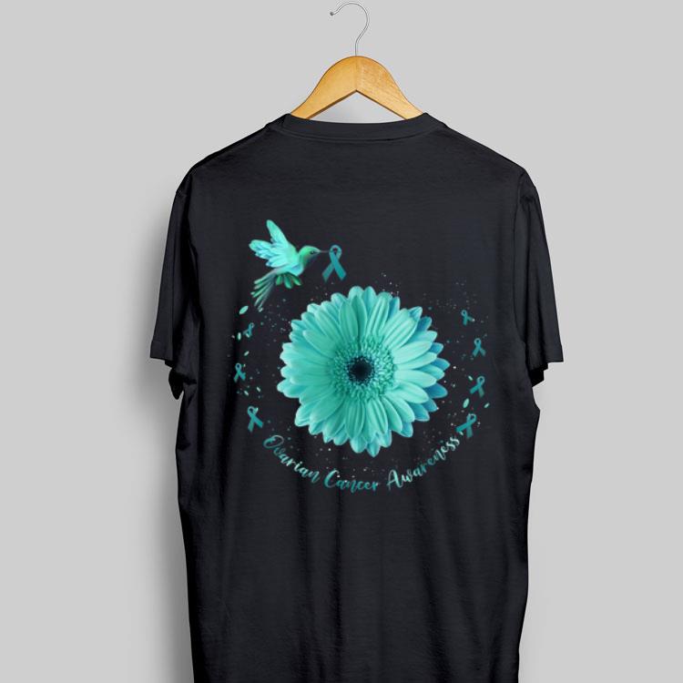 Hummingbird Teal Ribbon Ovarian Cancer Awareness shirt 8