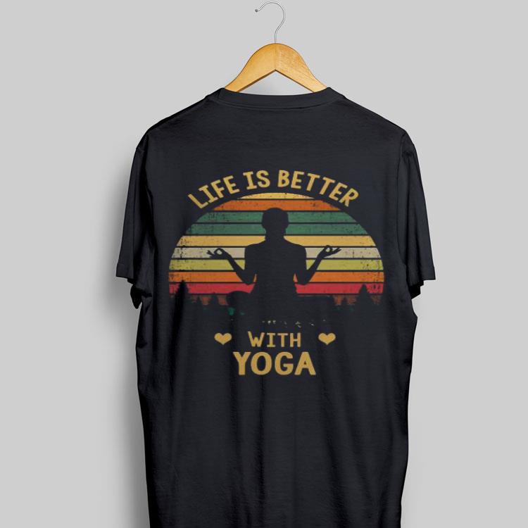 Vintage Life is better with yoga sunset shirt 9