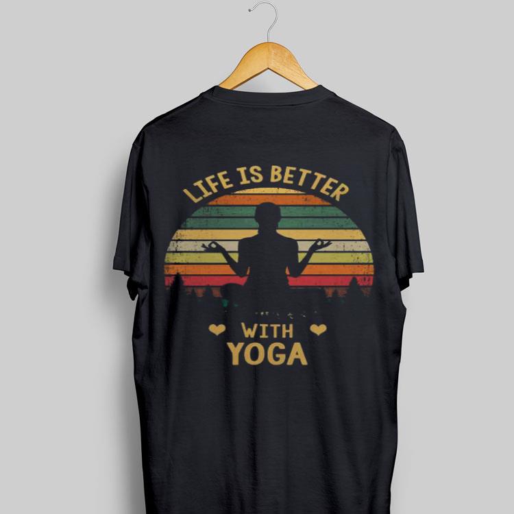 Vintage Life is better with yoga sunset shirt 8