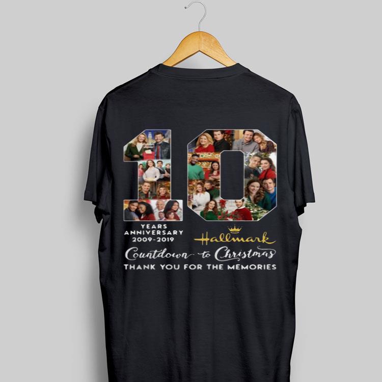 10 Years Anniversary 2009-2019 Hallmark Countdown To Christmas Thank You For The Memories shirt 6