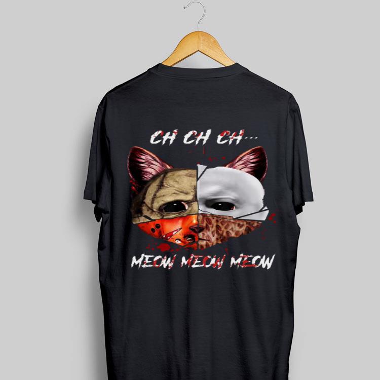 Cat Face of Jason Michael Myers Freddy Krueger Leatherface Meow meow meow shirt 9