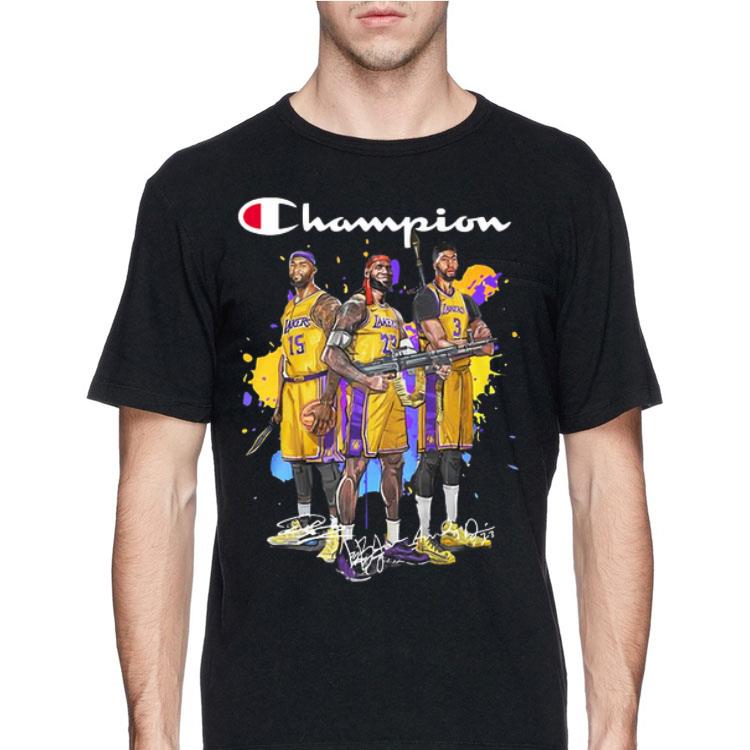 Champions DeMarcus Cousins Lebron James Anthony Davis Signatures shirt 12 Champions DeMarcus Cousins Lebron James Anthony Davis Signatures shirt