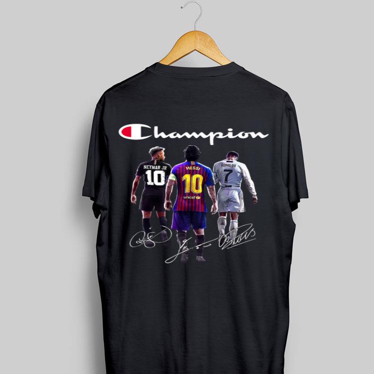 Champions Neymar Jr Lionel Messi and Cristiano Ronaldo Signatures shirt 8