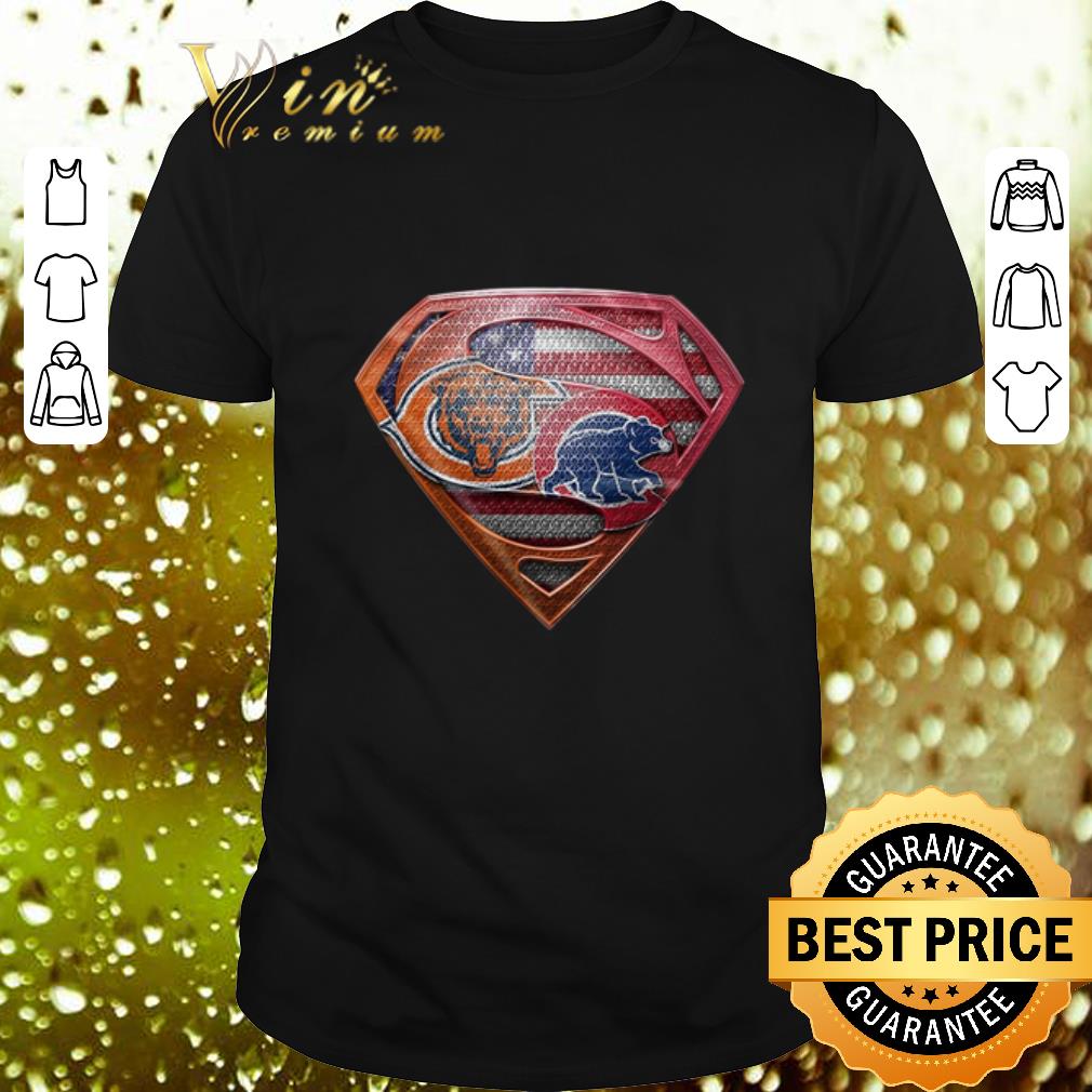 Cool Chicago Bears Superman Logo Chicago Cubs shirt 7