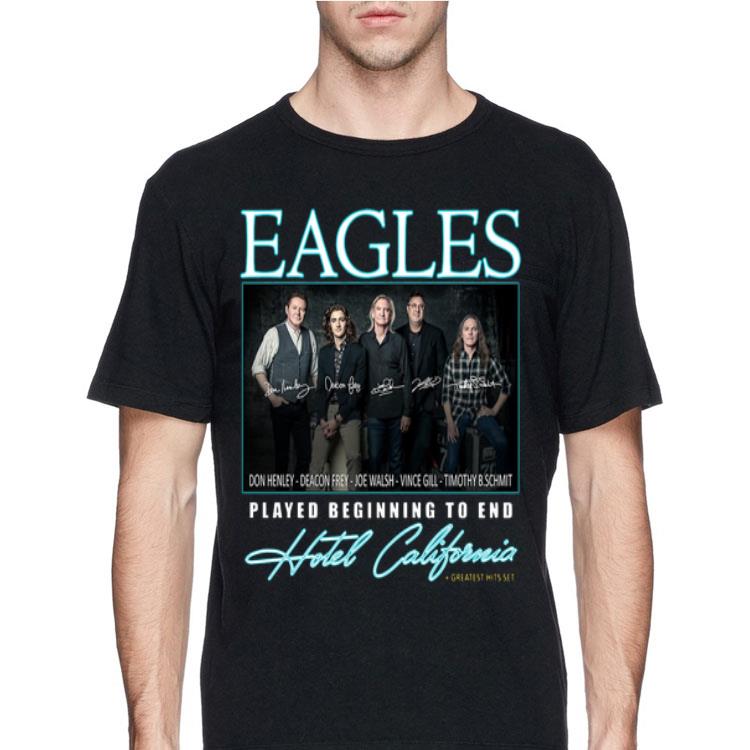 Eagles Played Beginning To End Hotel California Signatures shirt 12 Eagles Played Beginning To End Hotel California Signatures shirt