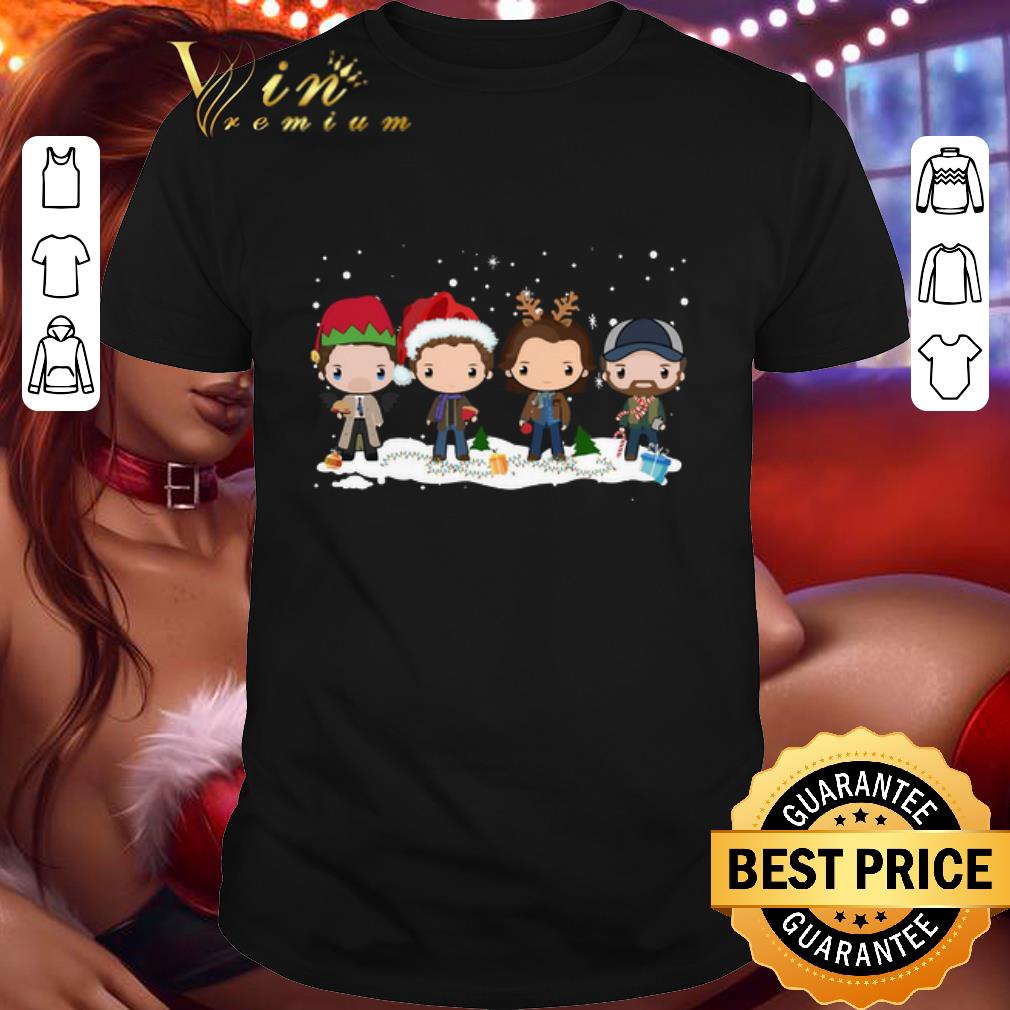 Funny Supernatural chibi characters cartoon Christmas shirt 6