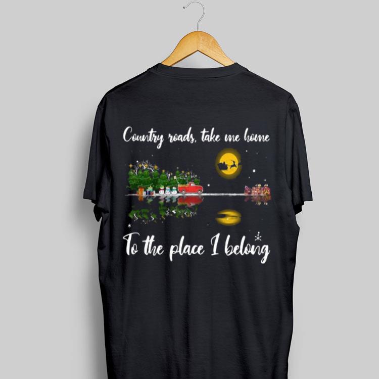 Guitar Lake Christmas Country Roads Take Me Home To The Place I Belong shirt 9