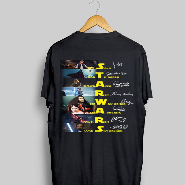 Han Solo Darth Vader Chewbacca Star Wars Characters Signatures shirt 9