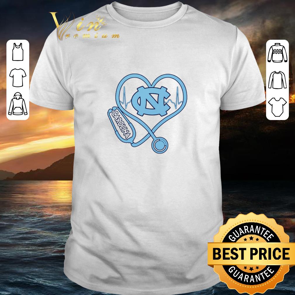 Hot Heartbeat Nurse love North Carolina Tar Heels shirt 7