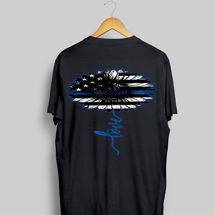 Love Thin Blue Line Sunflower shirt 8