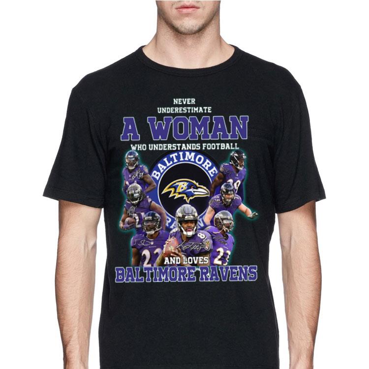 Baltimore Ravens Never underestimate a woman who understands football shirt 12 Baltimore Ravens Never underestimate a woman who understands football shirt