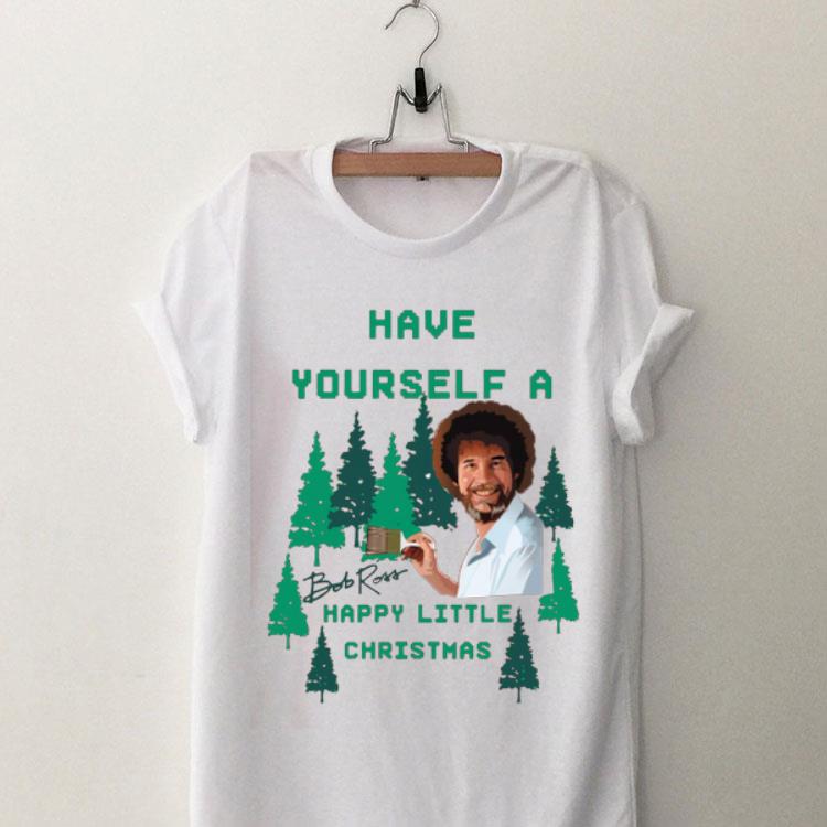 Bob Ross Have yourself a happy little christmas shirt 9