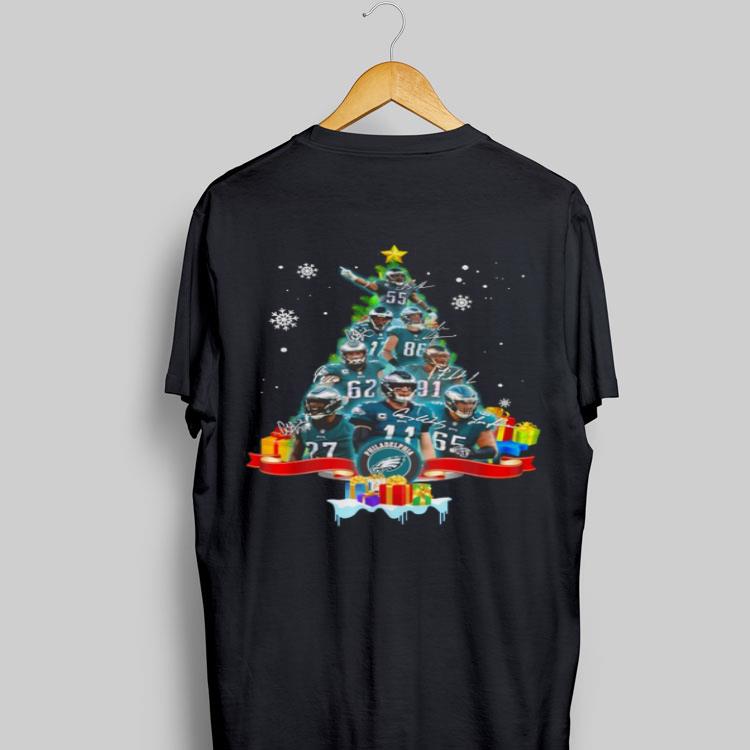 Christmas tree team players signatures Philadelphia Eagles shirt 9