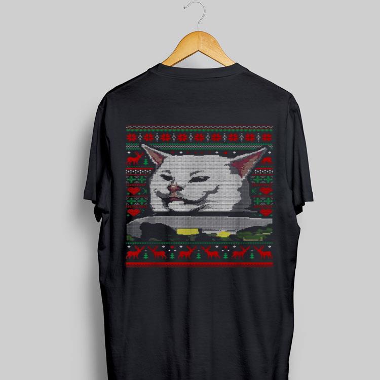 Dinner cat meme ugly Christmas sweater 8