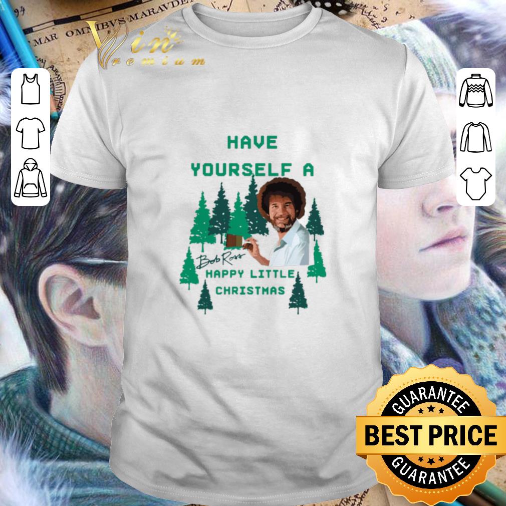 Hot Bob Ross Have yourself a happy little Christmas signature shirt 8