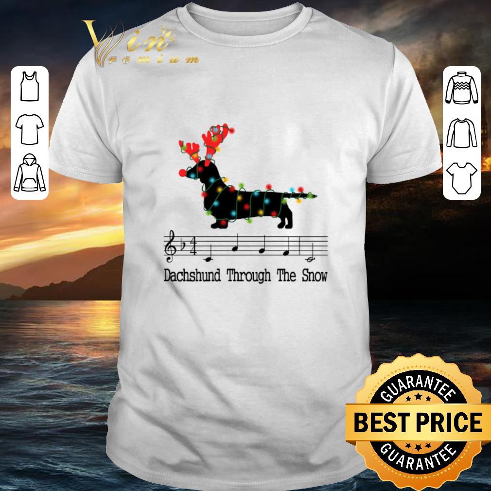Hot Music note Dachshund through the snow Christmas shirt 6