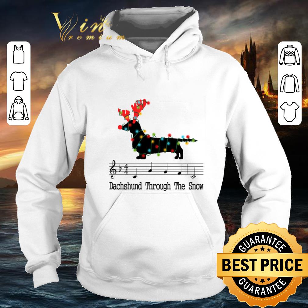 Hot Music note Dachshund through the snow Christmas shirt