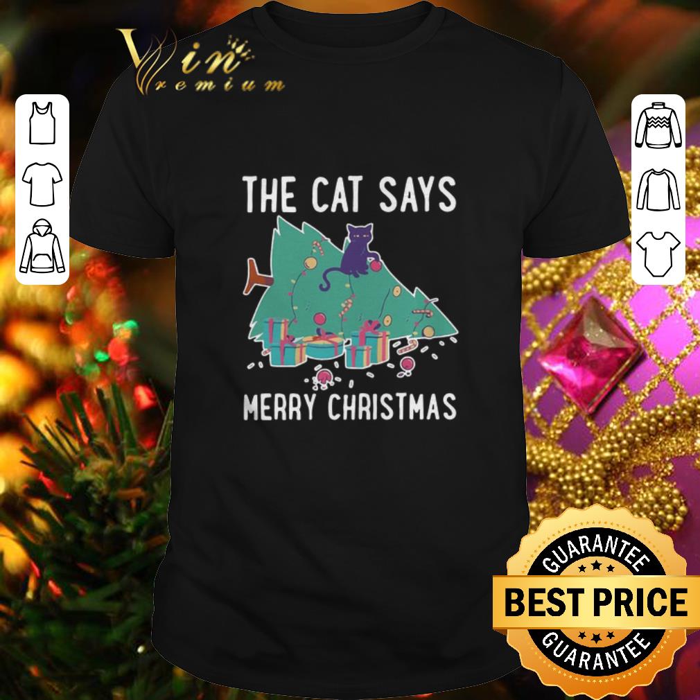 Hot The cat says Merry Christmas shirt 8