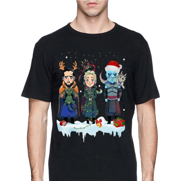 Jon Snow Daenerys Targaryen Night King chibi christmas shirt 12 Jon Snow Daenerys Targaryen Night King chibi christmas shirt