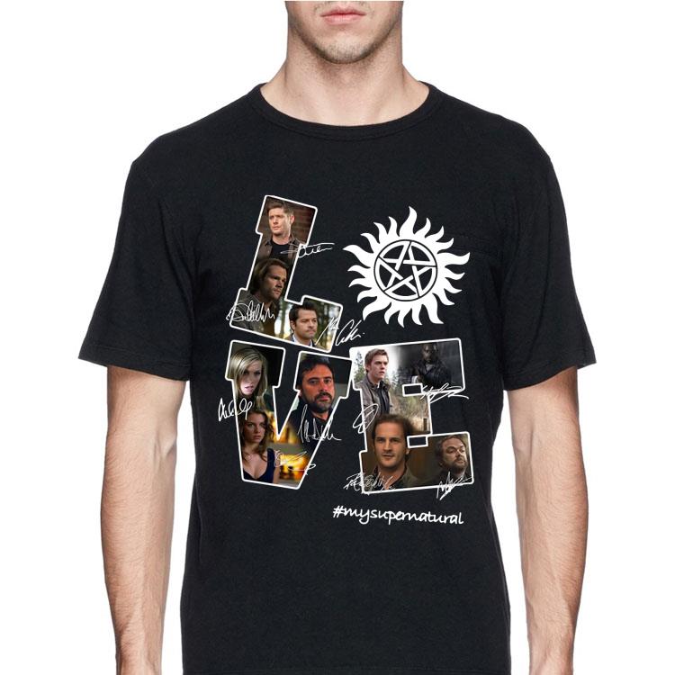 Love Supernatural all members signatures shirt 12 Love Supernatural all members signatures shirt