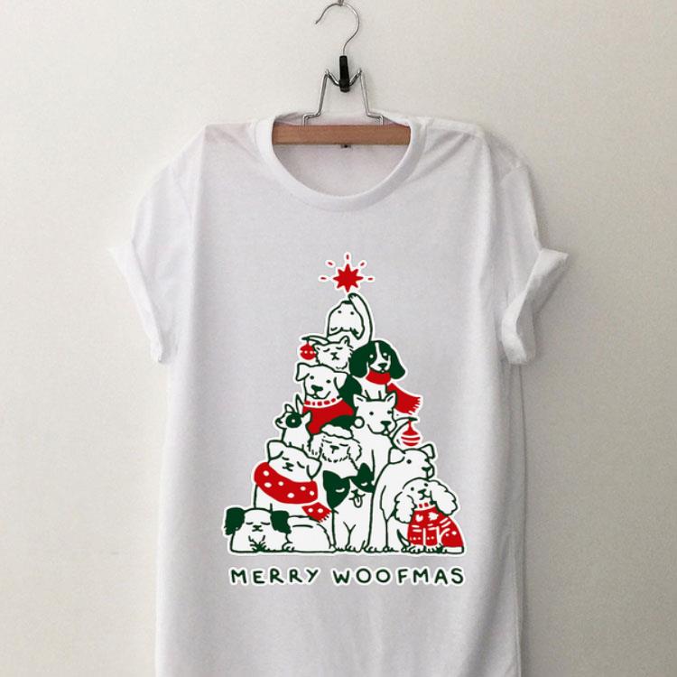 Merry Woofmas Dogs Christmas Tree Xmas shirt 9