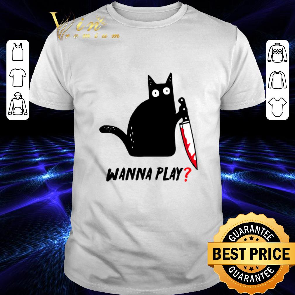 Official Black cat wanna play shirt 7