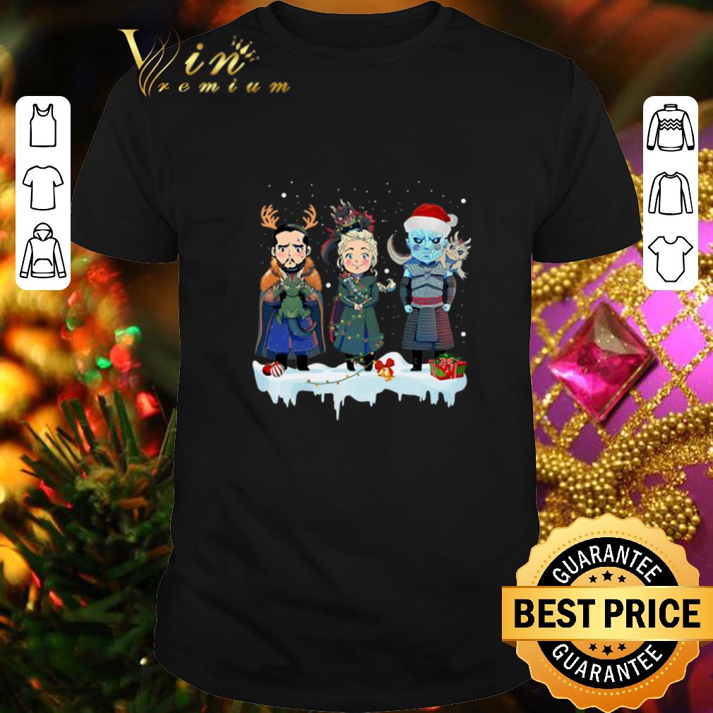 Original Jon Snow Daenerys Targaryen Night King chibi Christmas shirt 6
