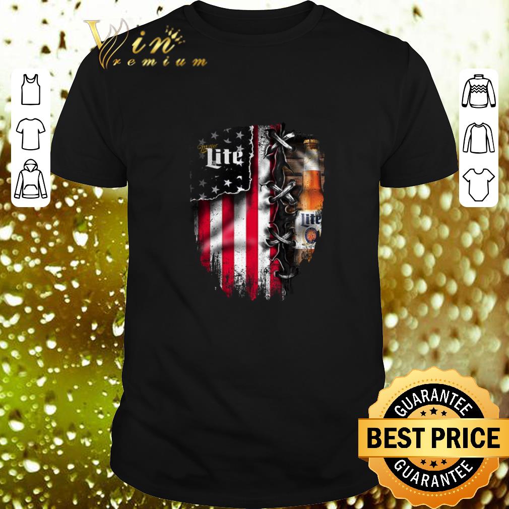 Original Miller Lite inside American flag shirt 8