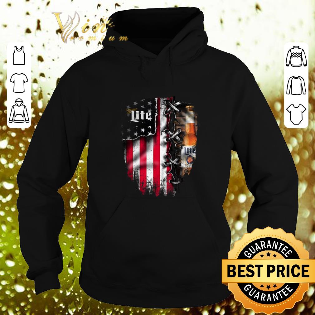 Original Miller Lite inside American flag shirt Original Miller Lite inside American flag shirt 4 - Original Miller Lite inside American flag shirt