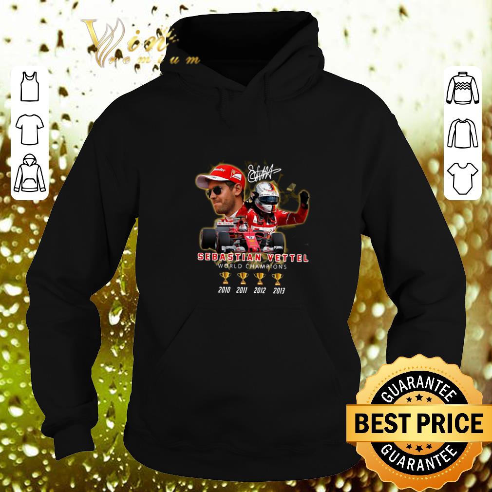 Original Sebastian Vettel World Champion 4 cups Signature shirt