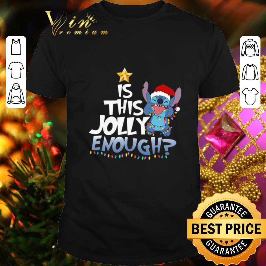 Original Stitch Santa is this Jolly enough Christmas lights shirt 9