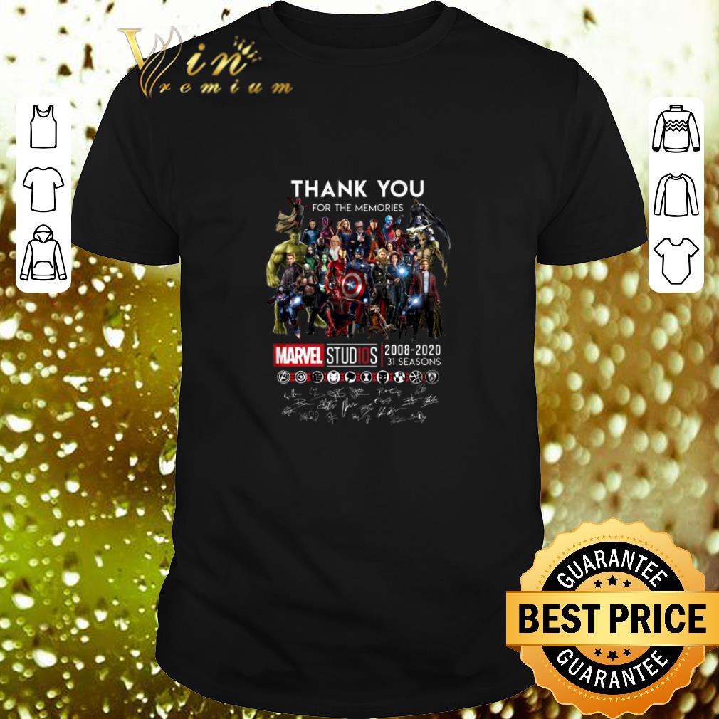 Original Thank you for the memories Marvel Studios 2008-2020 signatures shirt 7