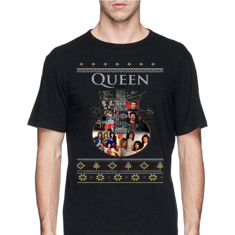 Queen Guitar signatures ugly Christmas shirt 12 Queen Guitar signatures ugly Christmas shirt