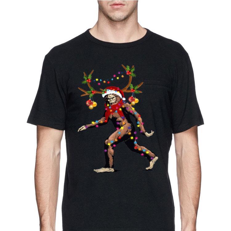 Santa Bigfoot Reindeer Light Christmas sweater 12 Santa Bigfoot Reindeer Light Christmas sweater