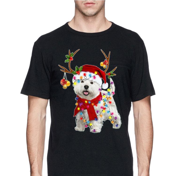 Santa westie dog gorgeous reindeer Light Christmas sweater 12 Santa westie dog gorgeous reindeer Light Christmas sweater