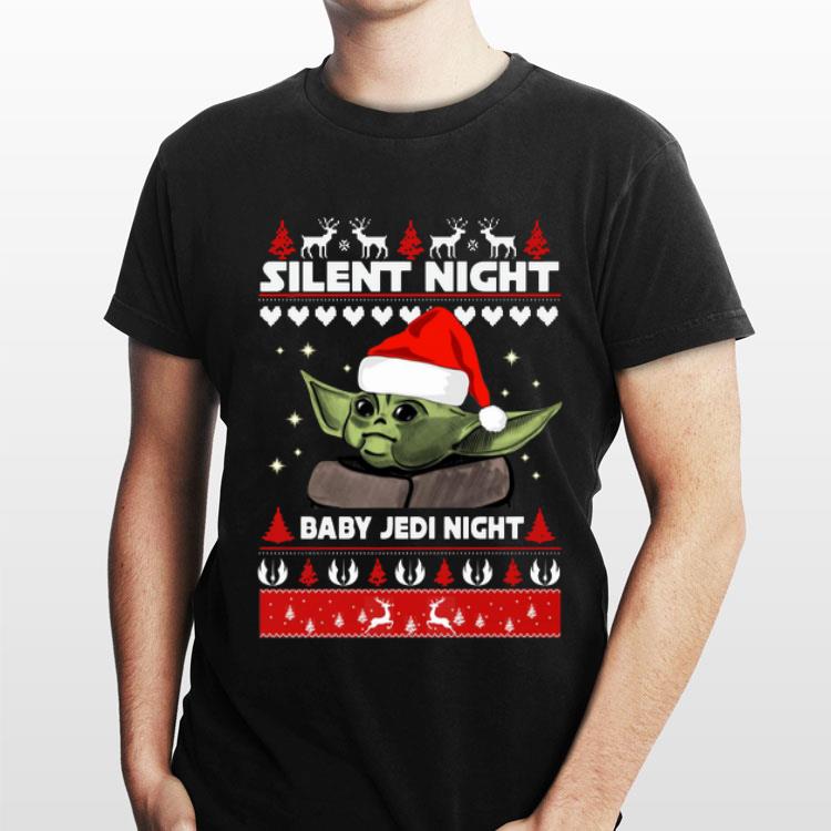 Silent Night baby Jedi Knight ugly christmas Baby Yoda sweater 2 Silent Night baby Jedi Knight ugly christmas Baby Yoda sweater 2