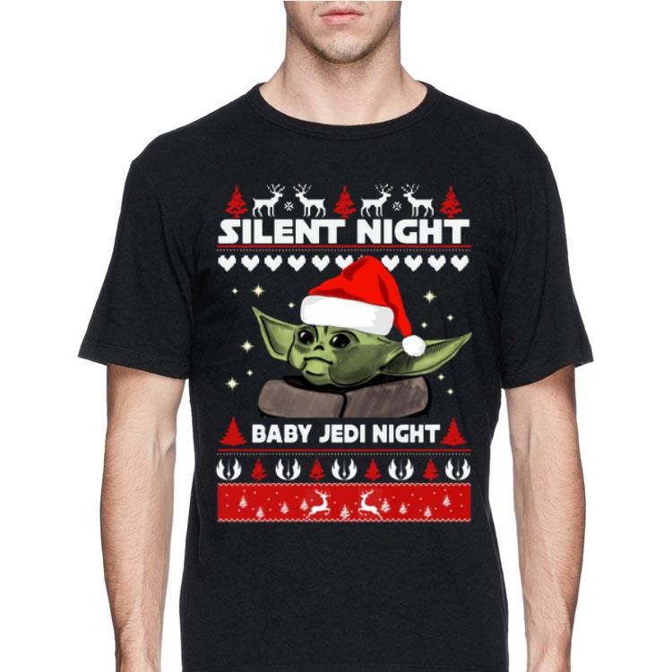 Silent Night baby Jedi Knight ugly christmas Baby Yoda sweater 12 Silent Night baby Jedi Knight ugly christmas Baby Yoda sweater