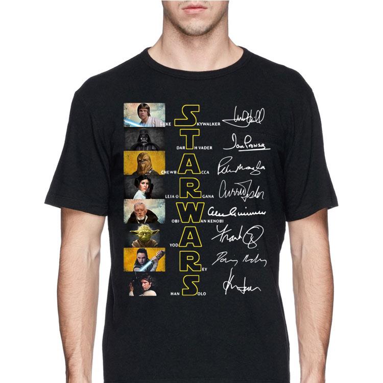 Star Wars Luke Skywalker Darth Vader Chewbacca Leia Organa Obi Wan Kenobi signatures shirt 12 Star Wars Luke Skywalker Darth Vader Chewbacca Leia Organa Obi Wan Kenobi signatures shirt