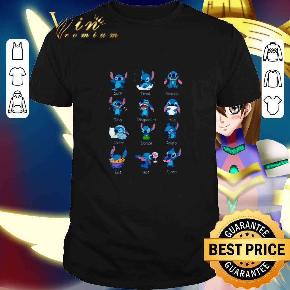 Top Stitch surf tired scared sing disgusted hug sleep dance angry shirt 9