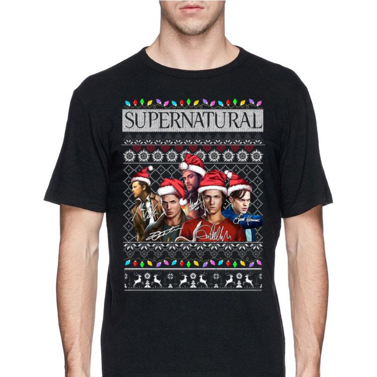 Ugly Christmas Supernatural signatures shirt 12 Ugly Christmas Supernatural signatures shirt