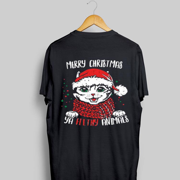 Ya filthy animal Santa Cat Merry christmas sweater 9