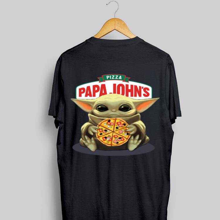 Baby Yoda Hug Pizza Papa John’s shirt 9