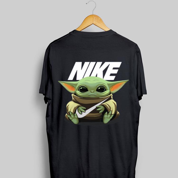 Baby Yoda hug Nike shirt 8