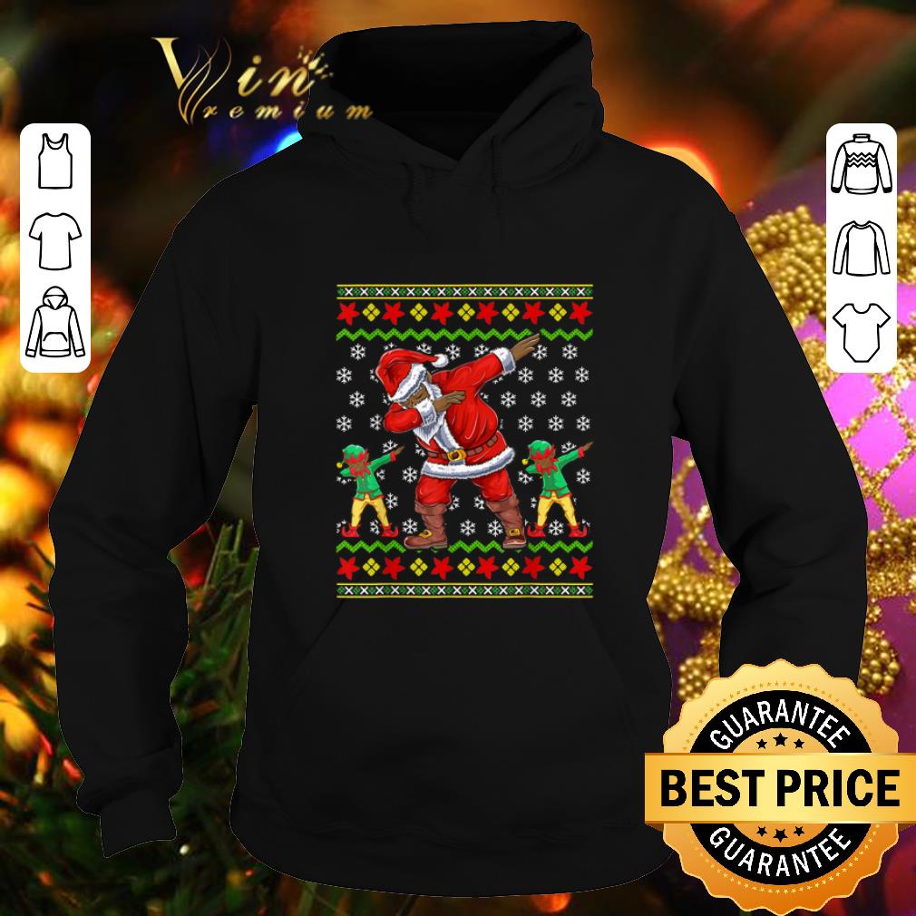 Hot African American Dabbing Santa Elf Ugly Christmas sweater