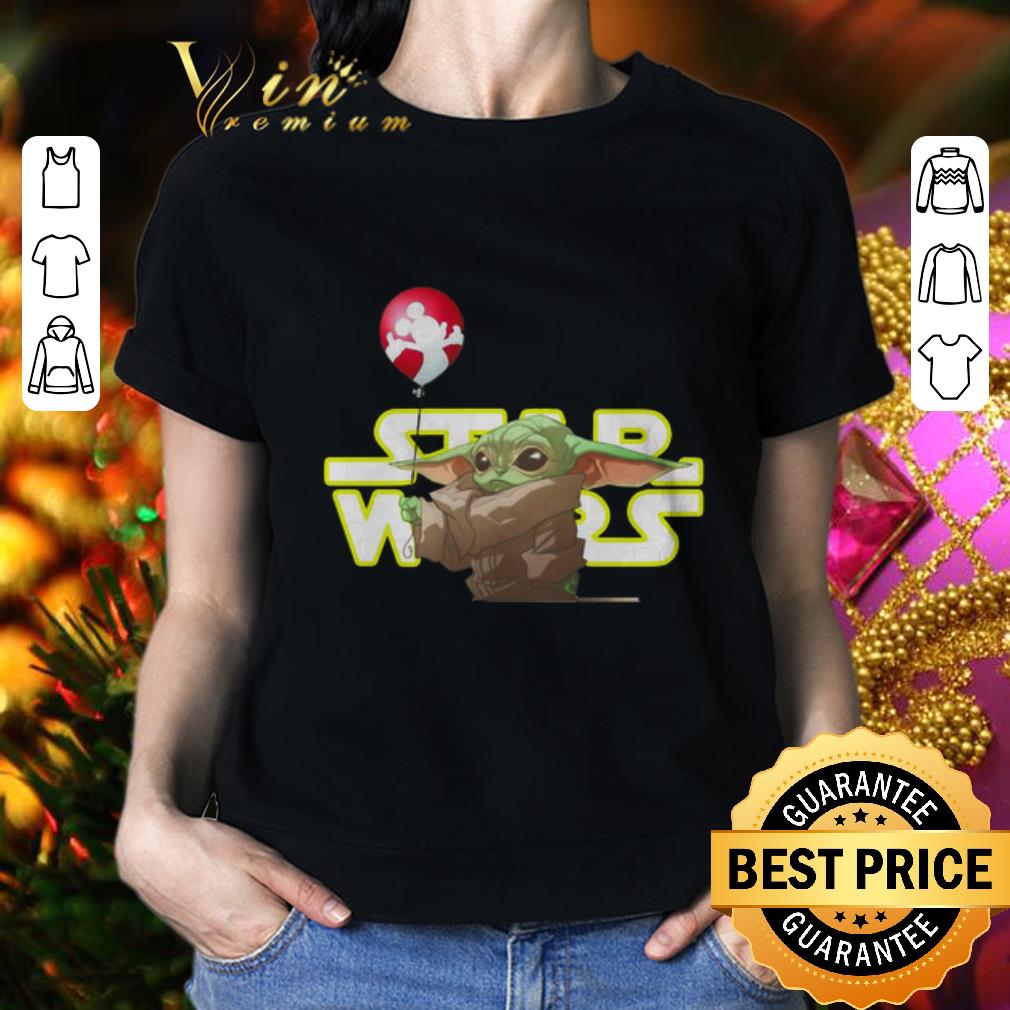 Hot Star Wars Baby Yoda Hold Balloon Mickey shirt 2 Hot Star Wars Baby Yoda Hold Balloon Mickey shirt 2