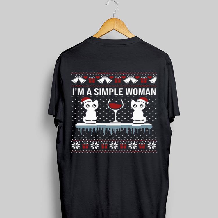 I’m a simple woman who loves cat and wine ugly Christmas sweater 9