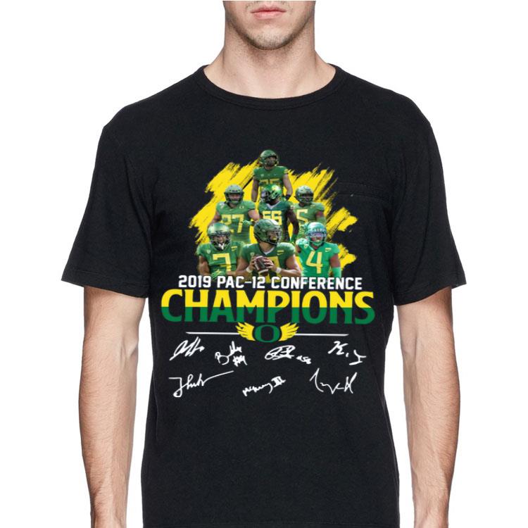 Oregon Ducks 2019 pac 12 conference champions players signatures shirt 12 Oregon Ducks 2019 pac 12 conference champions players signatures shirt