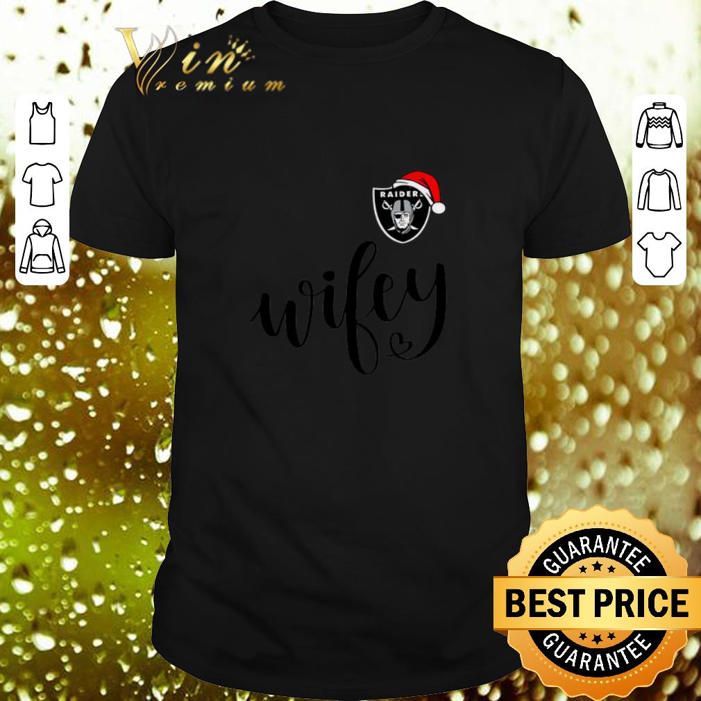 Original Oakland Raider Santa hat Wifey Christmas shirt 7