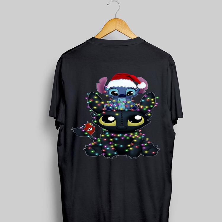 Santa Stitch And Night Fury Christmas Light sweater 9