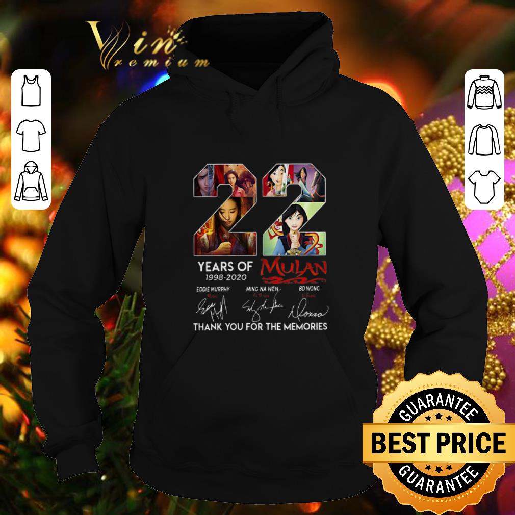 Top 22 Years of Mulan 1998 2020 signature thank you for the memories shirt